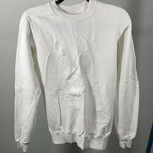 White Rick Owens Logo Crewneck Sweatshirt